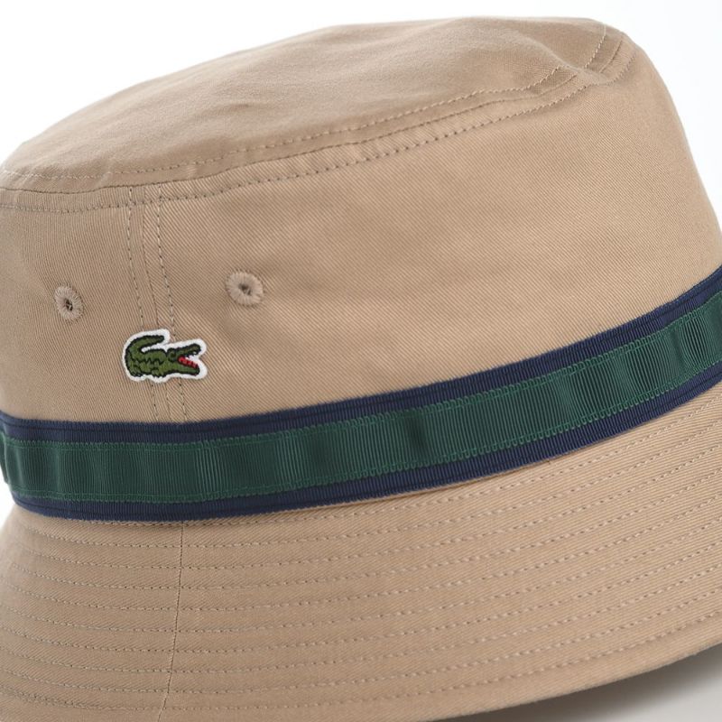 ラコステのバケットハット LINE BUCKET HAT（ラインバケットハット） L1266 ベージュ