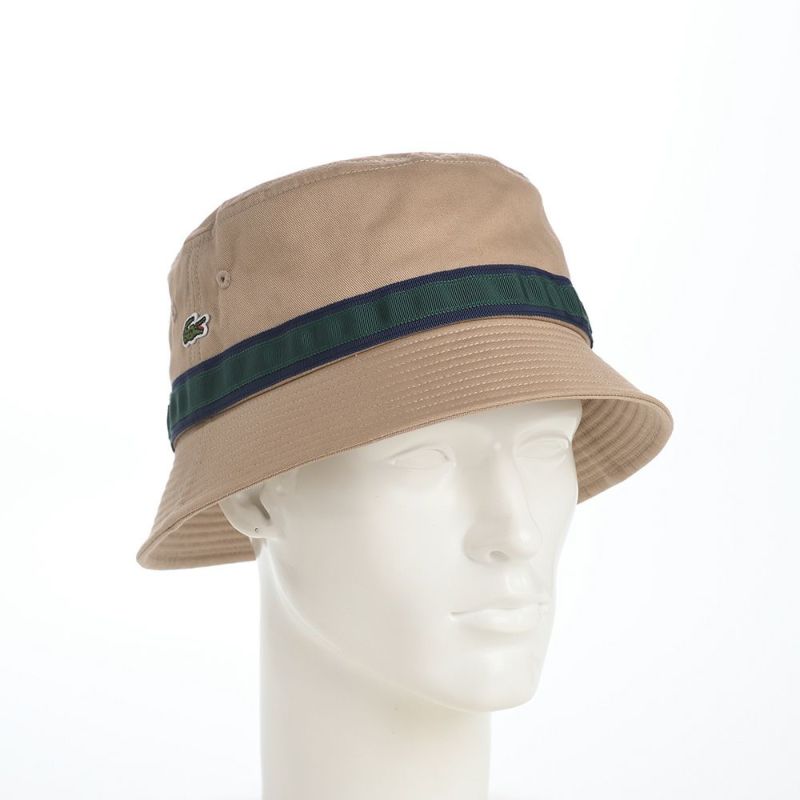 ラコステのバケットハット LINE BUCKET HAT（ラインバケットハット） L1266 ベージュ