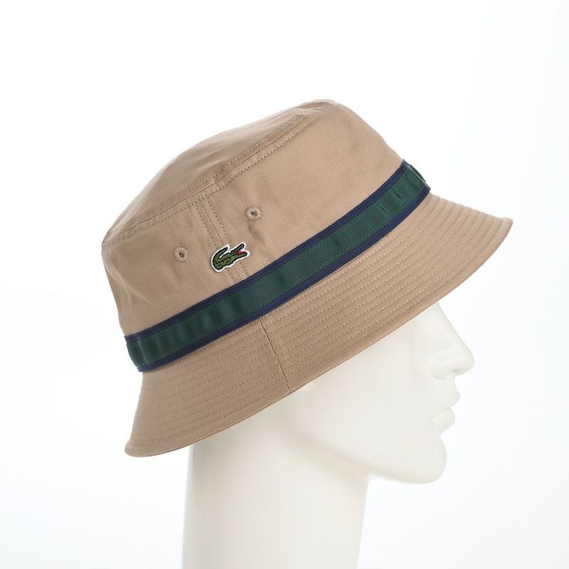 ラコステのバケットハット LINE BUCKET HAT（ラインバケットハット） L1266 ベージュ