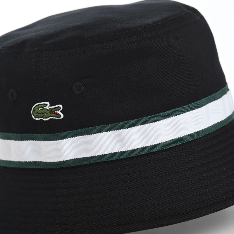 ラコステのバケットハット LINE BUCKET HAT（ラインバケットハット） L1266 ブラック