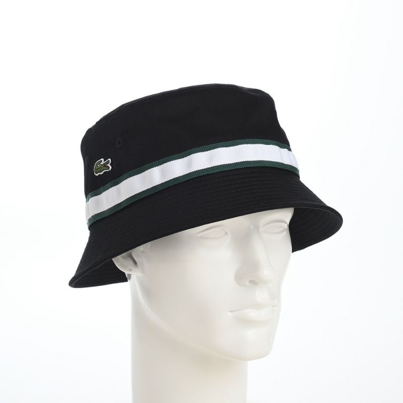 ラコステのバケットハット LINE BUCKET HAT（ラインバケットハット） L1266 ブラック