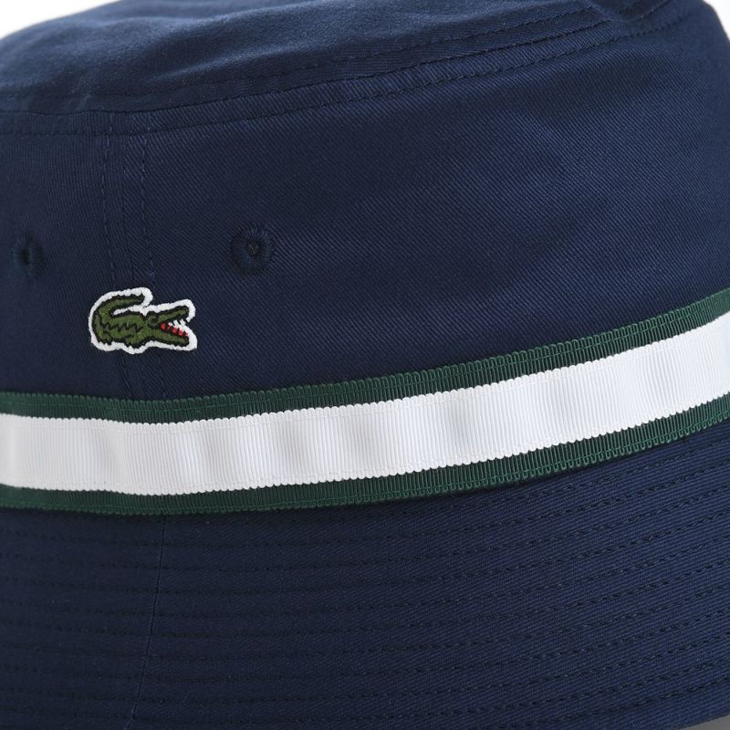 ラコステのバケットハット LINE BUCKET HAT（ラインバケットハット） L1266 ネイビー