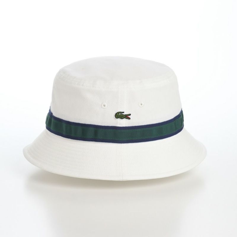 ラコステのバケットハット LINE BUCKET HAT（ラインバケットハット） L1266 ホワイト