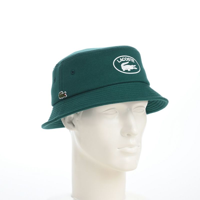 ラコステのバケットハット OVAL LOGO JERSEY  BUCKET HAT（オーバルロゴジャージーバケットハット） L7123 グリーン