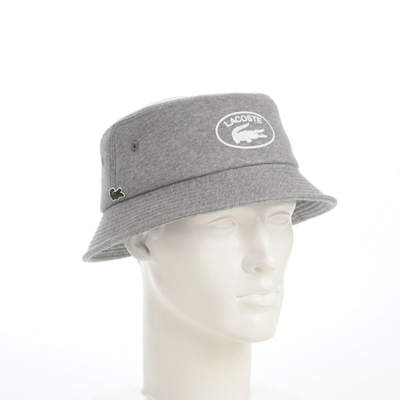 ラコステのバケットハット OVAL LOGO JERSEY  BUCKET HAT（オーバルロゴジャージーバケットハット） L7123 グレー