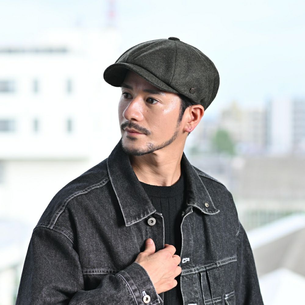 フェイルスワースのキャスケット ALFIE MELTON（アルフィー メルトン） モス