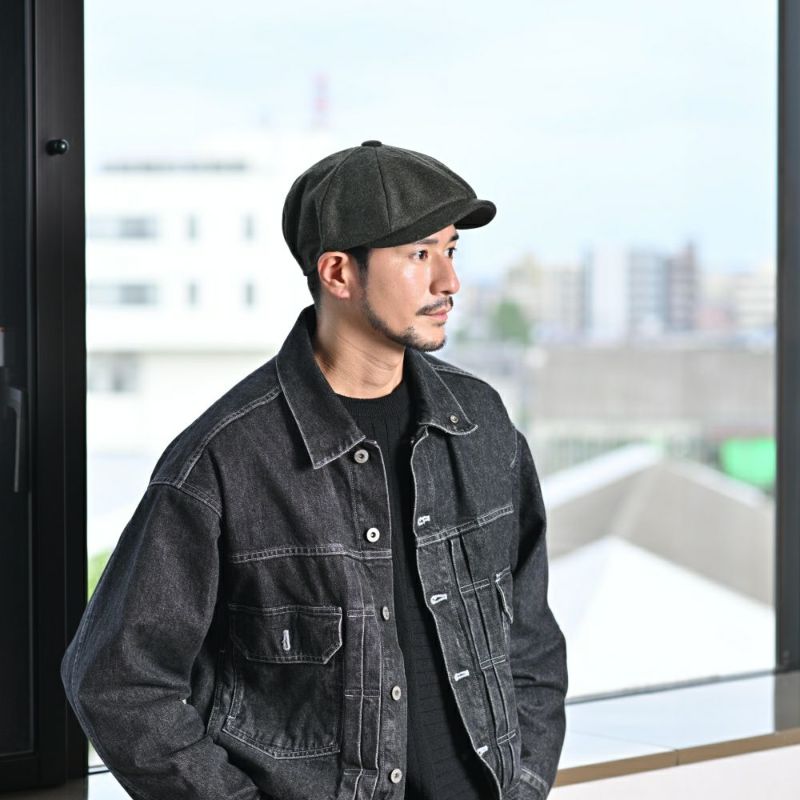 フェイルスワースのキャスケット ALFIE MELTON（アルフィー メルトン） モス