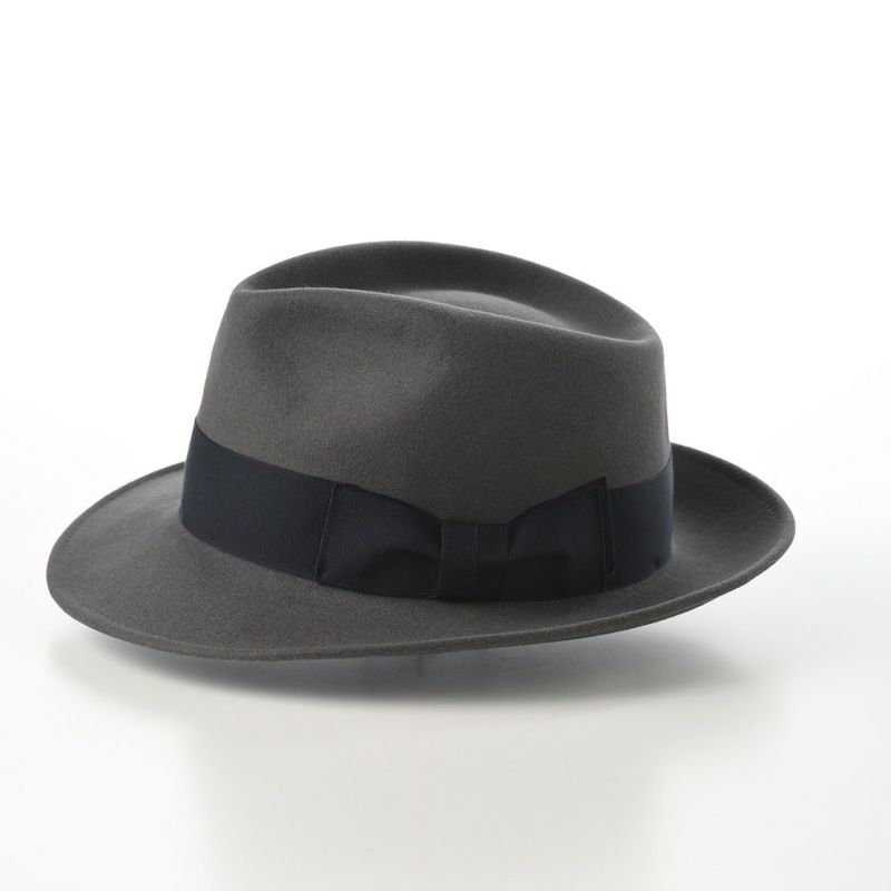 レッターのフェルトハット Fur Felt Fedora（ファーフェルト フェドラ） グレーネイビー