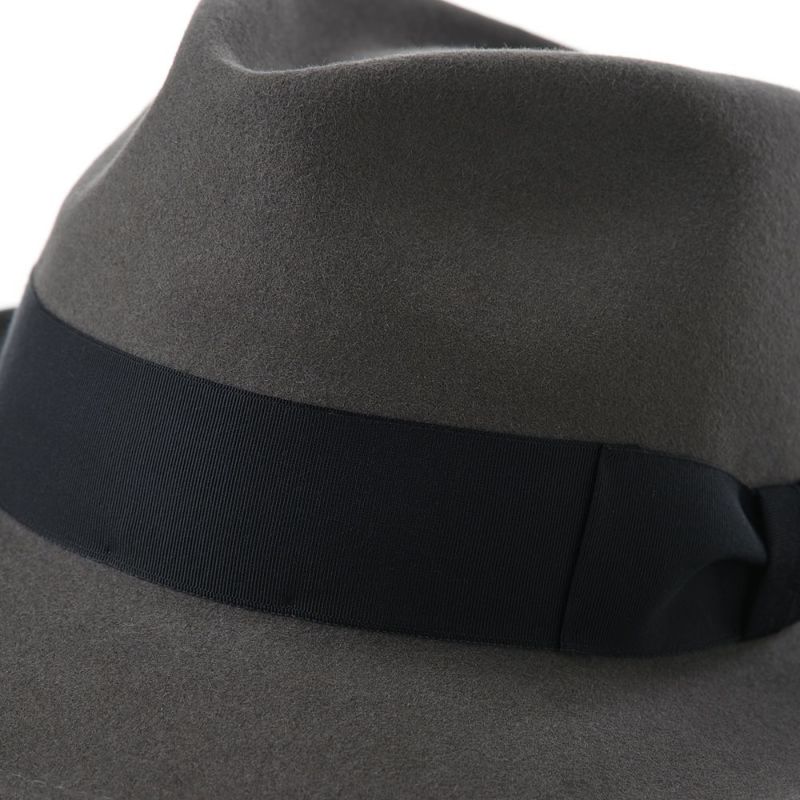 レッターのフェルトハット Fur Felt Fedora（ファーフェルト フェドラ） グレーネイビー