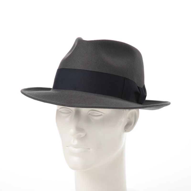 レッターのフェルトハット Fur Felt Fedora（ファーフェルト フェドラ） グレーネイビー