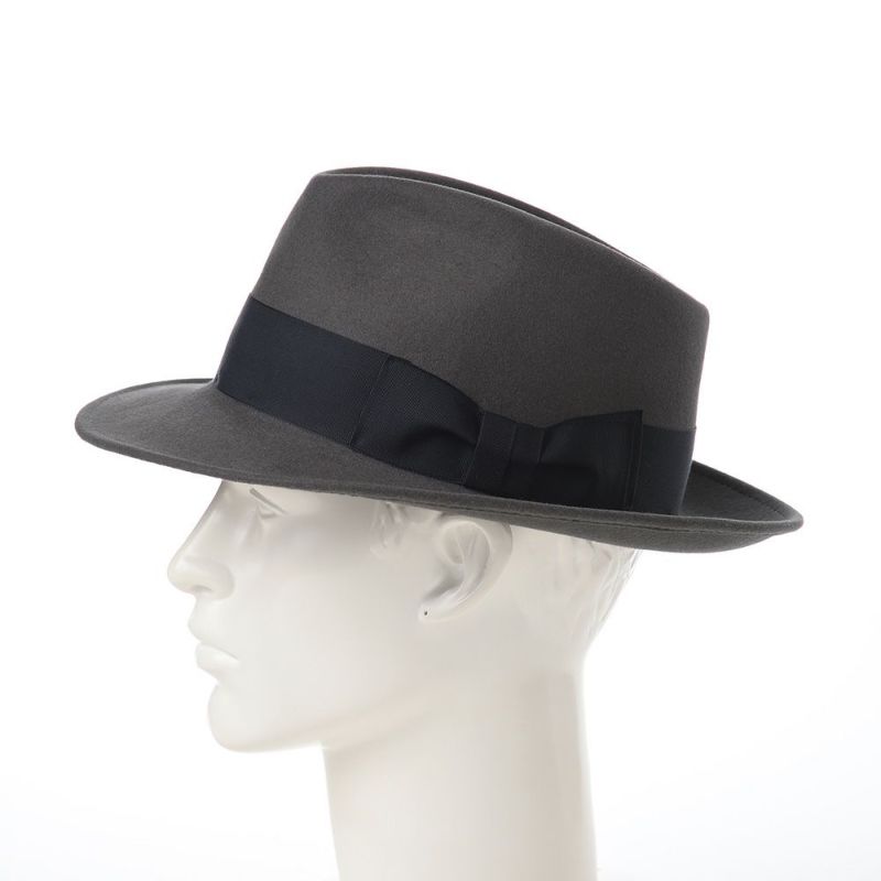 レッターのフェルトハット Fur Felt Fedora（ファーフェルト フェドラ） グレーネイビー