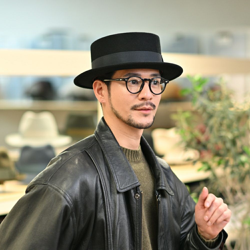 レッターのフェルトハット Felt KANKAN（フェルトカンカン） ブラック