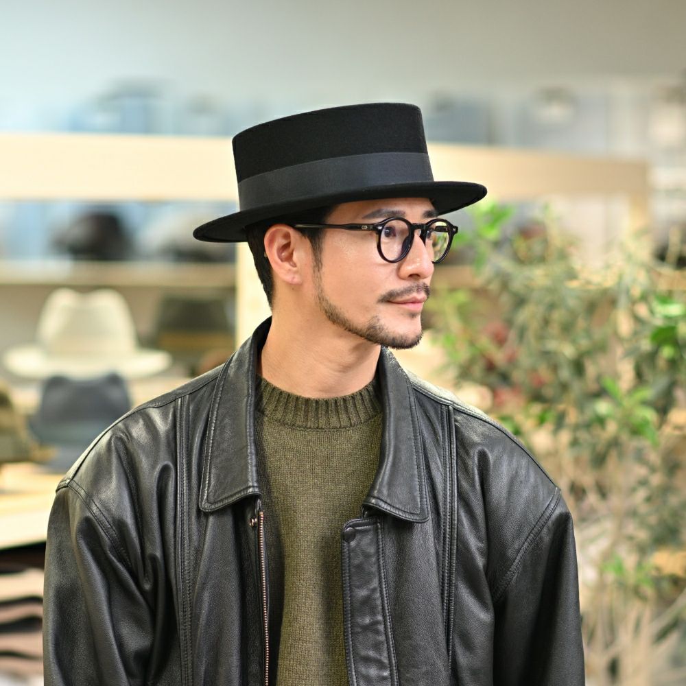 レッターのフェルトハット Felt KANKAN（フェルトカンカン） ブラック
