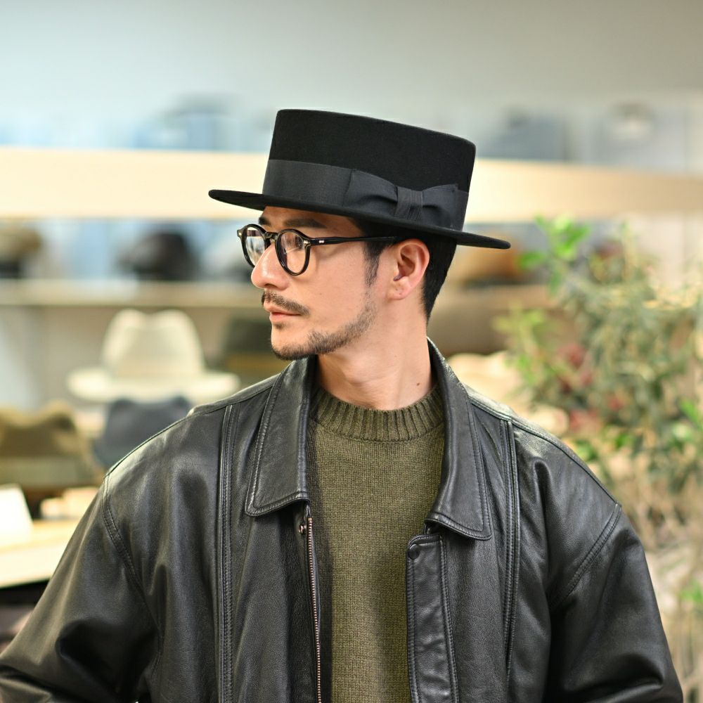 レッターのフェルトハット Felt KANKAN（フェルトカンカン） ブラック
