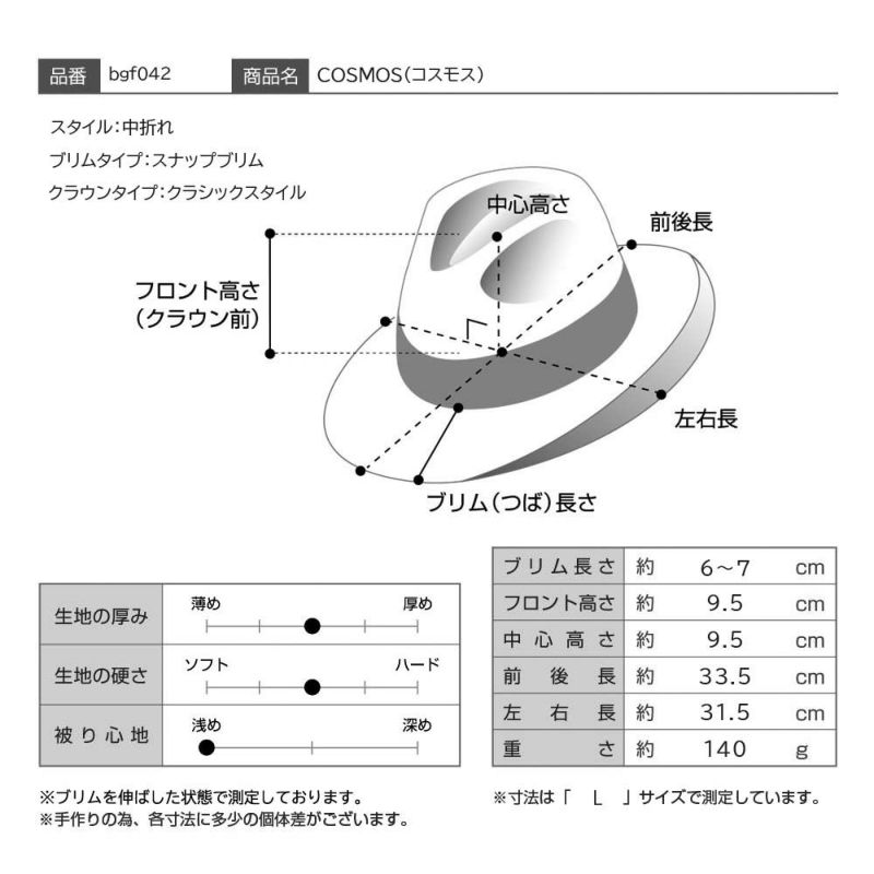 ビガリのフェルトハット COSMOS（コスモス） ブラック