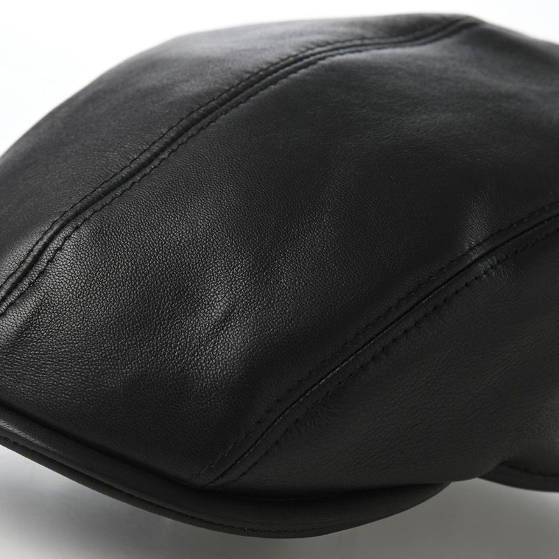 マローネのハンチング Four Panel Berretto Lambskin（フォーパネルベレット ラムスキン） BN14023 ブラック