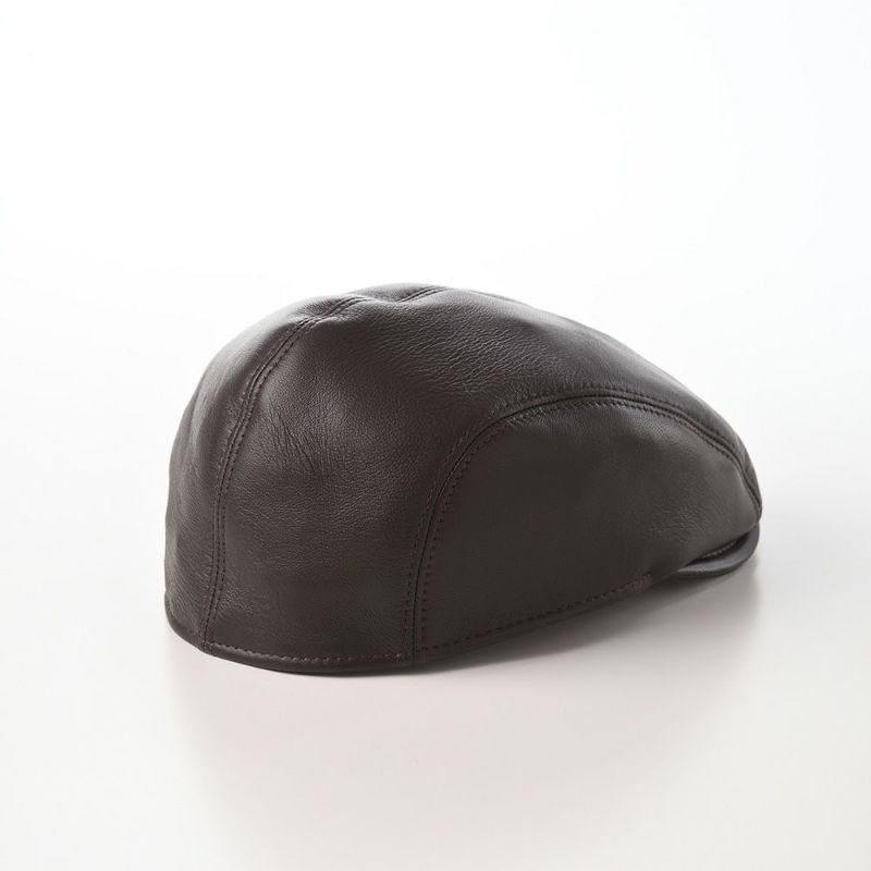 マローネのハンチング Four Panel Berretto Lambskin（フォーパネルベレット ラムスキン） BN14023 ダークブラウン