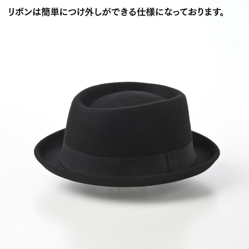 ゴットマンのフェルトハット Porkpie Wool Hat（ポークパイウールハット） G12253 ブラック