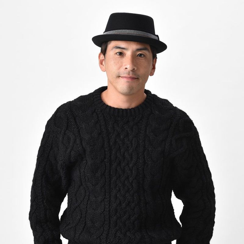 ゴットマンのフェルトハット Porkpie Wool Hat（ポークパイウールハット） G12253 ブラック