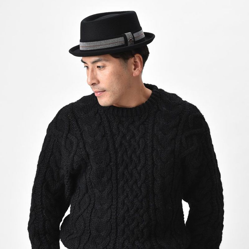 ゴットマンのフェルトハット Porkpie Wool Hat（ポークパイウールハット） G12253 ブラック