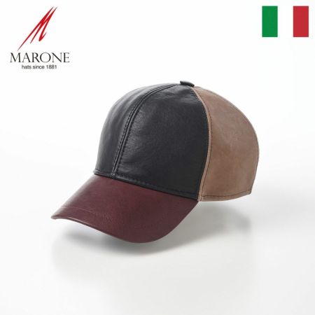 マローネのキャップ Lamb Leather cap（ラムレザー キャップ） BN144 ブラウン