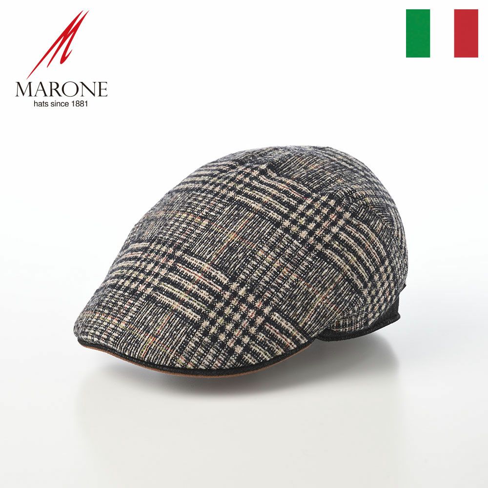 マローネのハンチング One Panel Berretto Brera（ワンパネルベレット ブレラ） BT1171 チェック