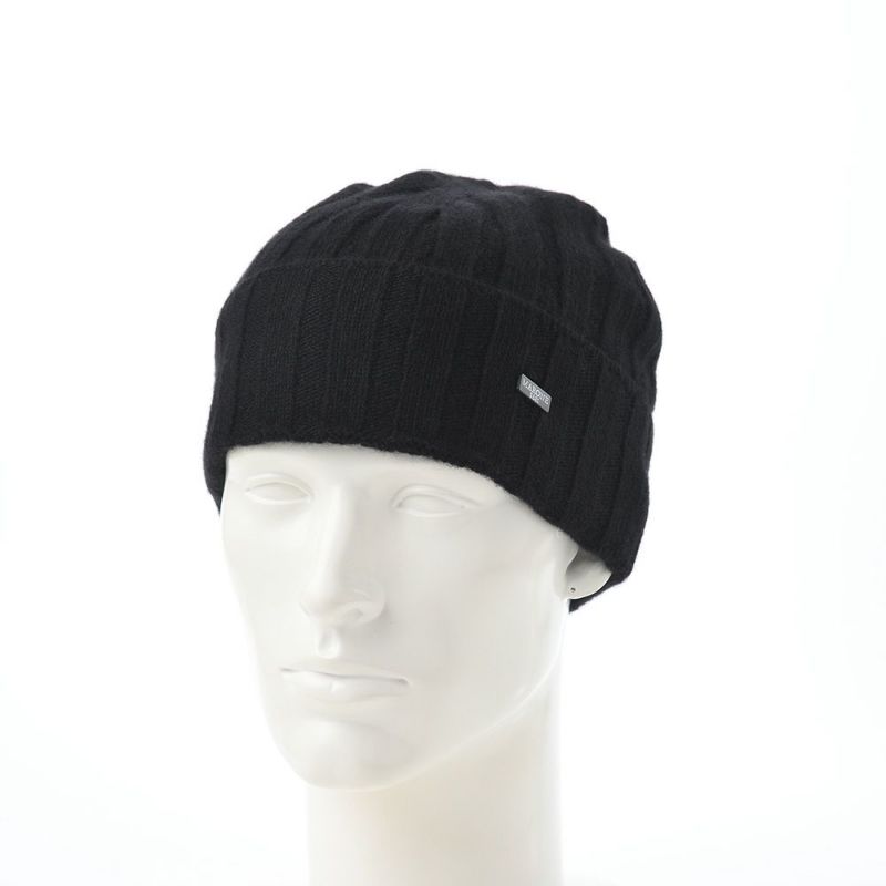 マローネのニット帽 Cashmere Vertical Knit Cap（カシミヤ バーチカル ニット キャップ） 84192 ブラック