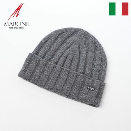 マローネのニット帽 Cashmere Vertical Knit Cap（カシミヤ バーチカル ニット キャップ） 84192 グレー