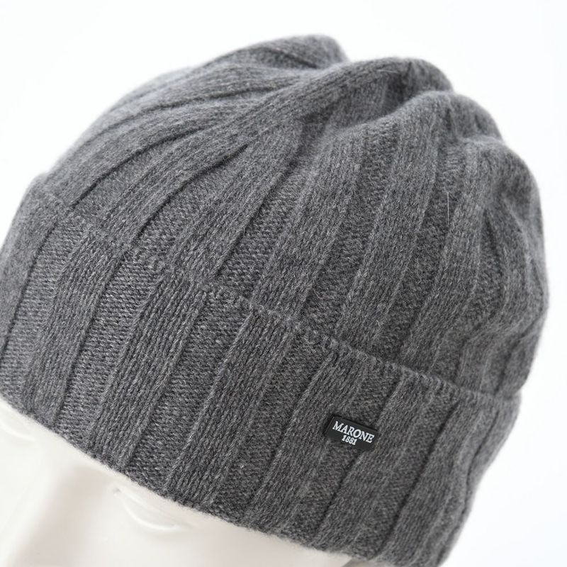 マローネのニット帽 Cashmere Vertical Knit Cap（カシミヤ バーチカル ニット キャップ） 84192 グレー