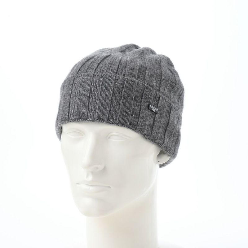 マローネのニット帽 Cashmere Vertical Knit Cap（カシミヤ バーチカル ニット キャップ） 84192 グレー