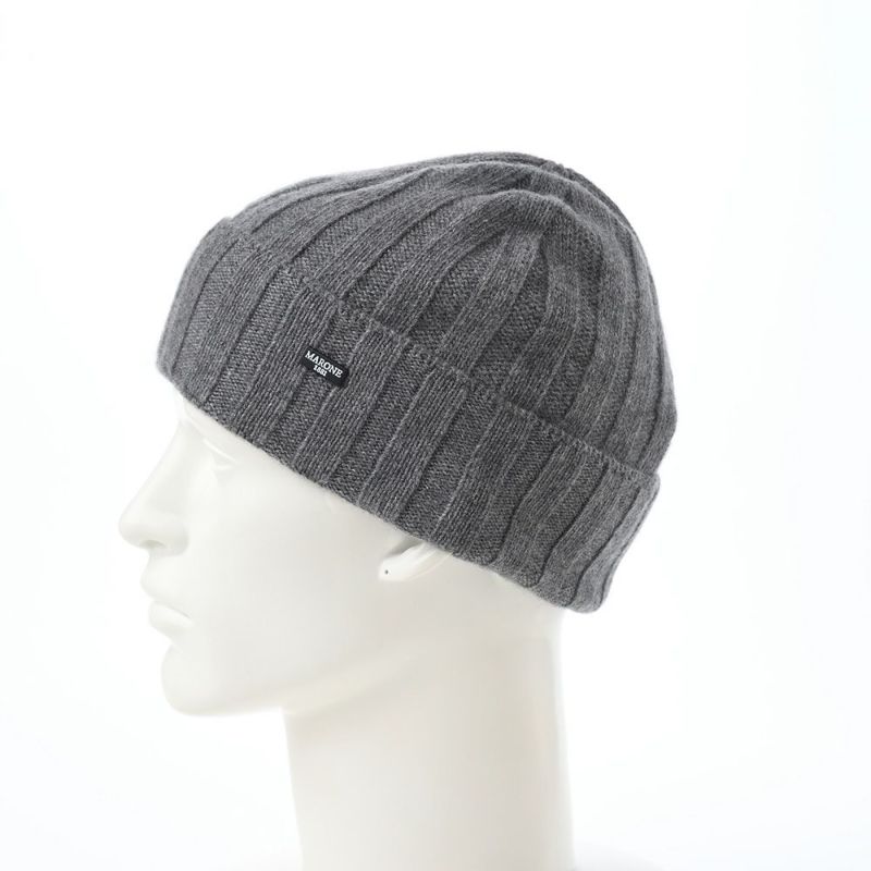 マローネのニット帽 Cashmere Vertical Knit Cap（カシミヤ バーチカル ニット キャップ） 84192 グレー