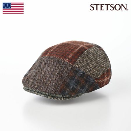 ステットソンのハンチング HARRIS TWEED PATCHWORK HUNTING（ハリスツイード パッチワーク ハンチング）SE737 ブラウン