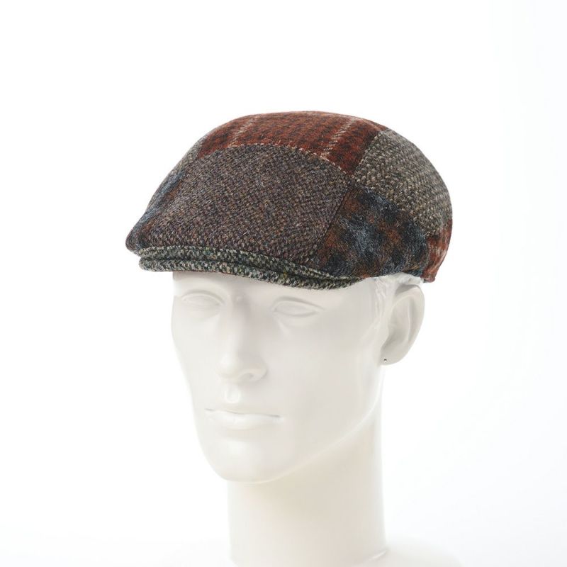 ステットソンのハンチング HARRIS TWEED PATCHWORK HUNTING（ハリスツイード パッチワーク ハンチング）SE737 ブラウン