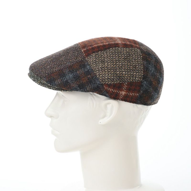 ステットソンのハンチング HARRIS TWEED PATCHWORK HUNTING（ハリスツイード パッチワーク ハンチング）SE737 ブラウン