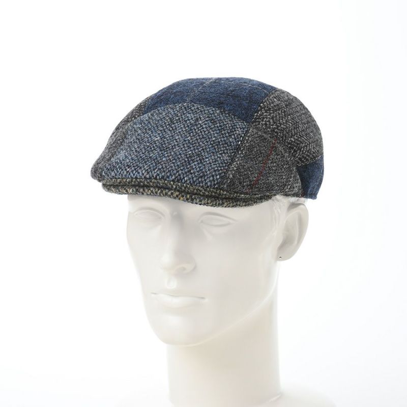 ステットソンのハンチング HARRIS TWEED PATCHWORK HUNTING（ハリスツイード パッチワーク ハンチング）SE737 ネイビー