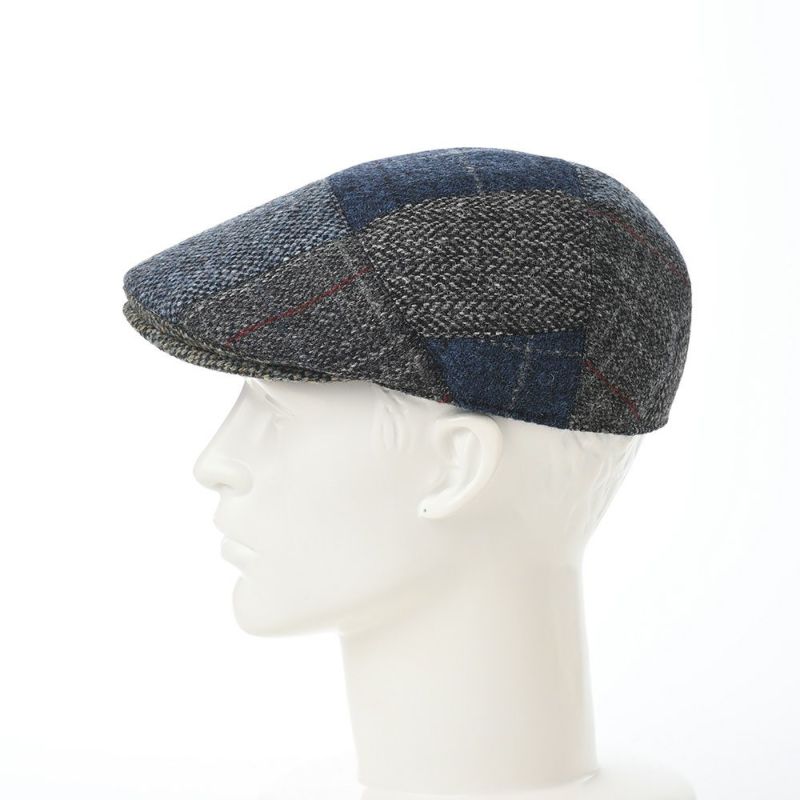 ステットソンのハンチング HARRIS TWEED PATCHWORK HUNTING（ハリスツイード パッチワーク ハンチング）SE737 ネイビー