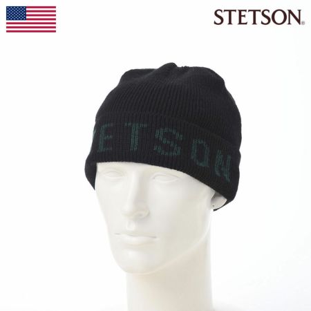 ステットソンのニット帽 SHETLAND WOOL KNIT WATCH（シェットランドウールニットワッチ）SE760 ブラック