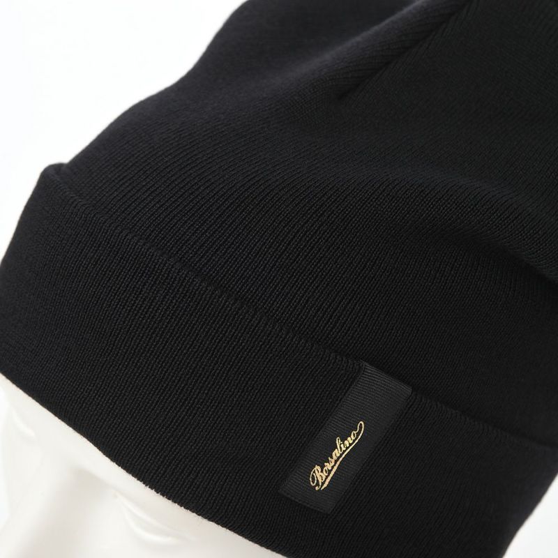 ボルサリーノのニット帽 Virgin Wool Beanie（バージンウール ビーニー） 130356 ブラック