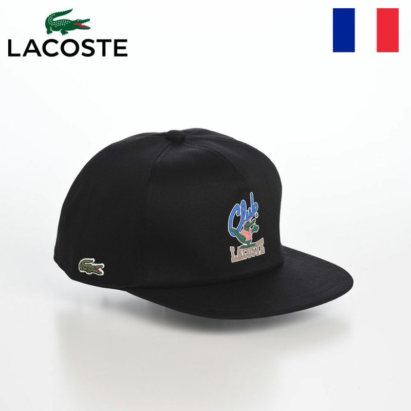 ラコステのキャップ ANIMATION FLAT VISOR CAP（アニメーションフラットバイザーキャップ） L1292 ブラック