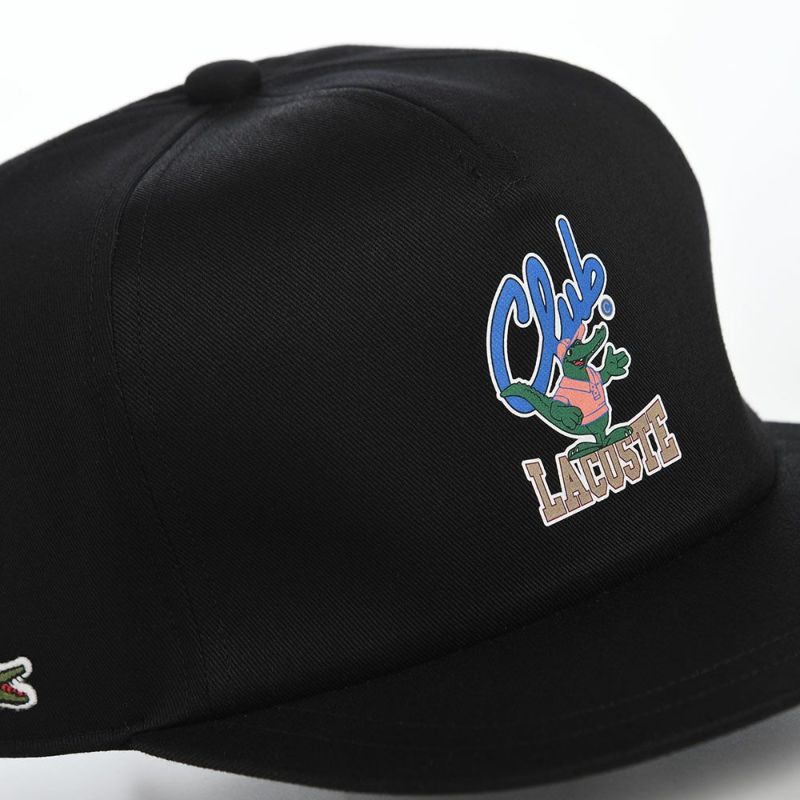 ラコステのキャップ ANIMATION FLAT VISOR CAP（アニメーションフラットバイザーキャップ） L1292 ブラック