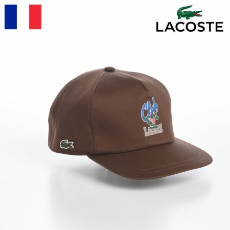ラコステのキャップ野球帽 ANIMATION FLAT VISOR CAP（アニメーションフラットバイザーキャップ） L1292 ブラウン