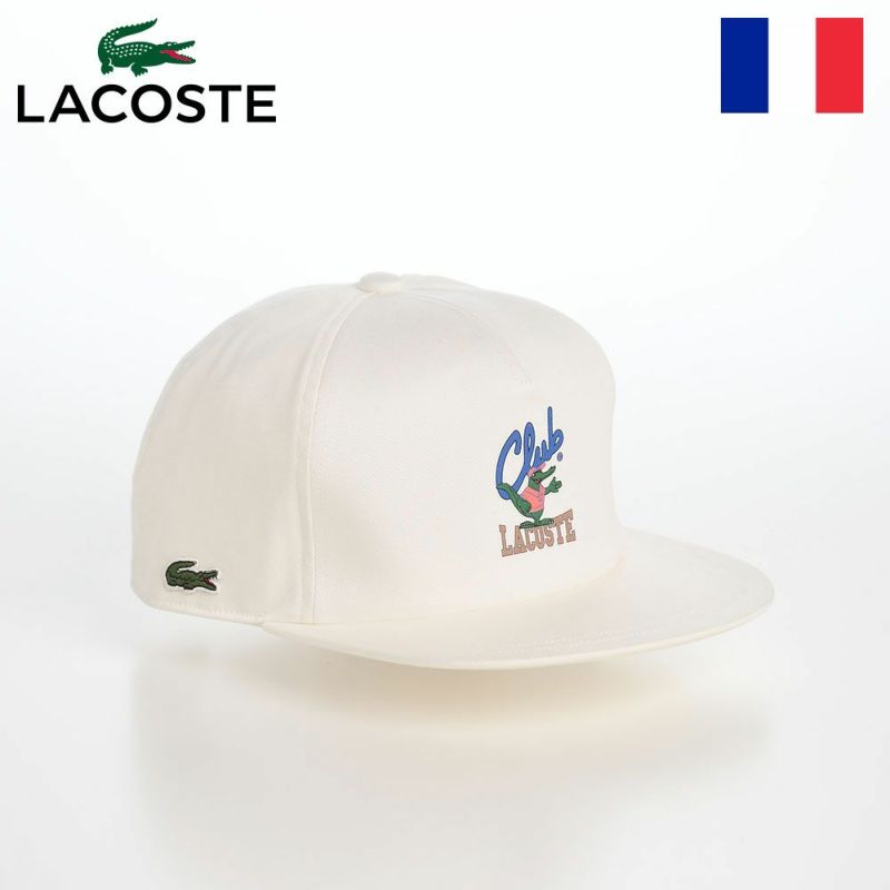 ラコステのキャップ ANIMATION FLAT VISOR CAP（アニメーションフラットバイザーキャップ） L1292 ホワイト