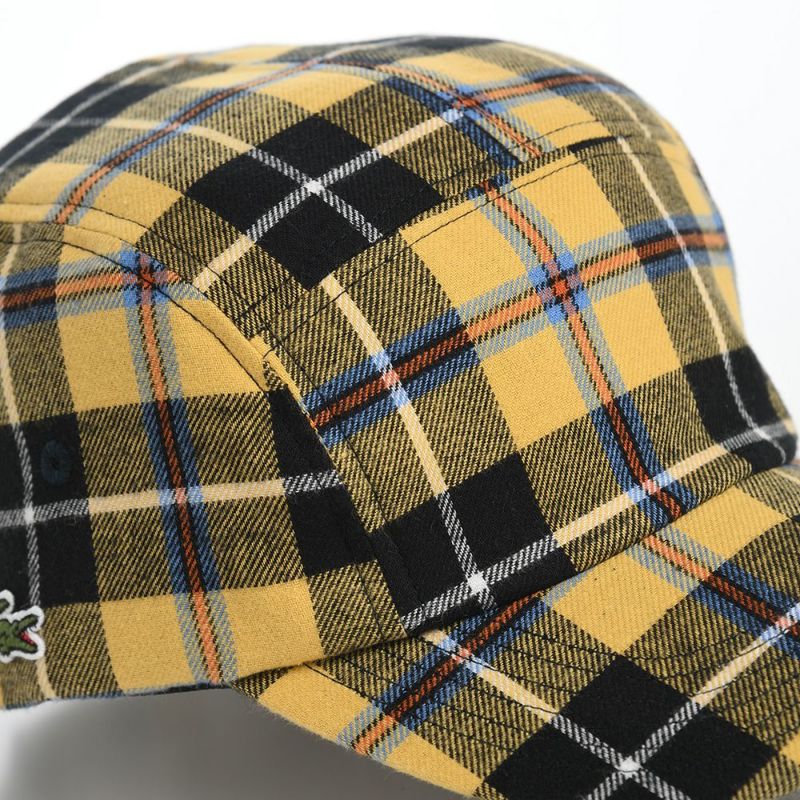 ラコステのキャップ TARTAN CHECK JET CAP（タータンチェックジェットキャップ） L1294 イエロー