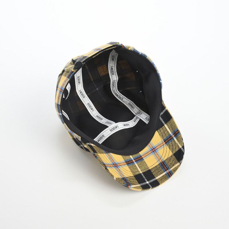 ラコステのキャップ TARTAN CHECK JET CAP（タータンチェックジェットキャップ） L1294 イエロー