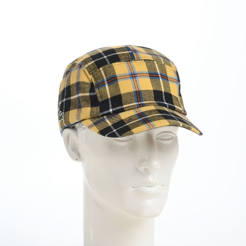 ラコステのキャップ TARTAN CHECK JET CAP（タータンチェックジェットキャップ） L1294 イエロー