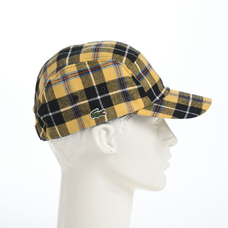 ラコステのキャップ TARTAN CHECK JET CAP（タータンチェックジェットキャップ） L1294 イエロー