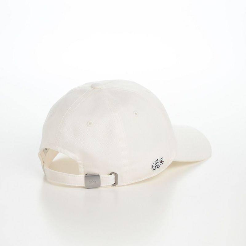 ラコステのキャップ ONE TONE SIDE WANI CAP（ワントーンサイドワニキャップ） L1295 ホワイト