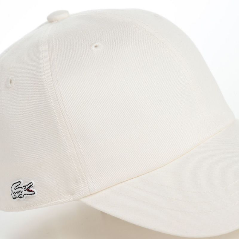 ラコステのキャップ ONE TONE SIDE WANI CAP（ワントーンサイドワニキャップ） L1295 ホワイト