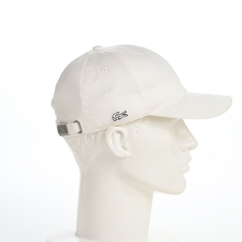 ラコステのキャップ ONE TONE SIDE WANI CAP（ワントーンサイドワニキャップ） L1295 ホワイト