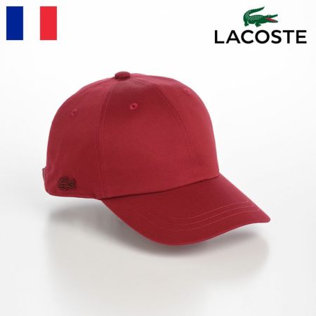 ラコステのキャップ野球帽 ONE TONE SIDE WANI CAP（ワントーンサイドワニキャップ） L1295 ワイン